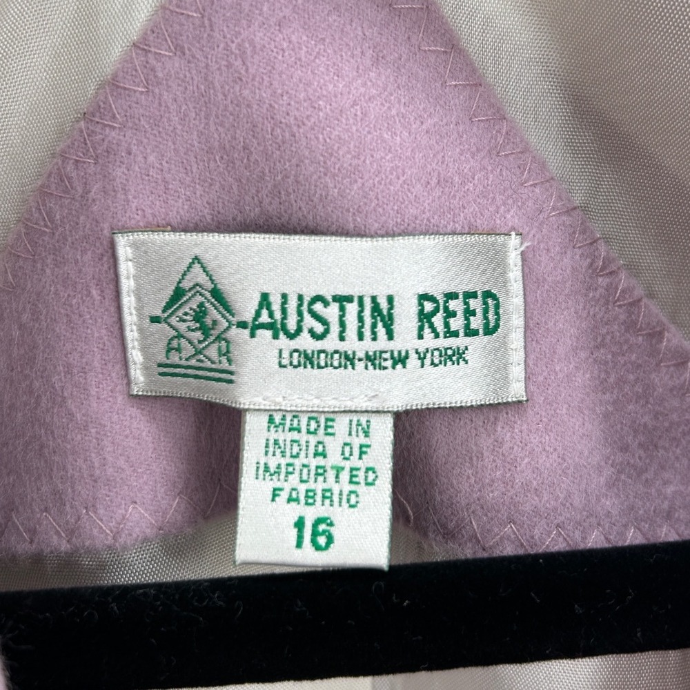 VTG Austin Reed London Womens Lilac Wool Angora Blazer Jacket Size 16 Pastel - Picture 3 of 10